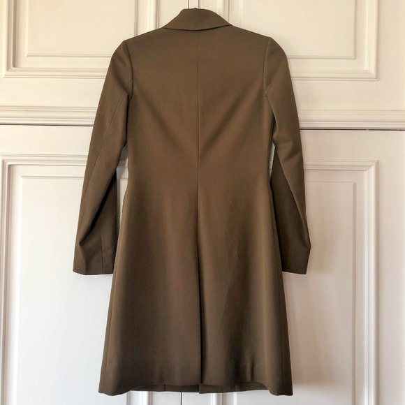 Vintage BCBGMaxAzria Longline Brown Button-Front Coat Jacket - Size XXS - Picture 4 of 16